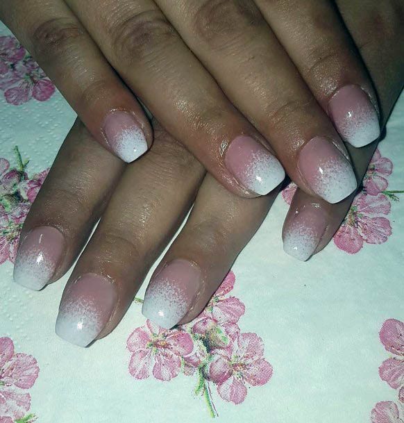 Sandy White Ombre Nails Women