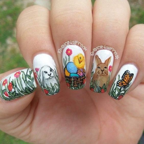 2019 Beautiful and Colorful Easter Nail Art Designs