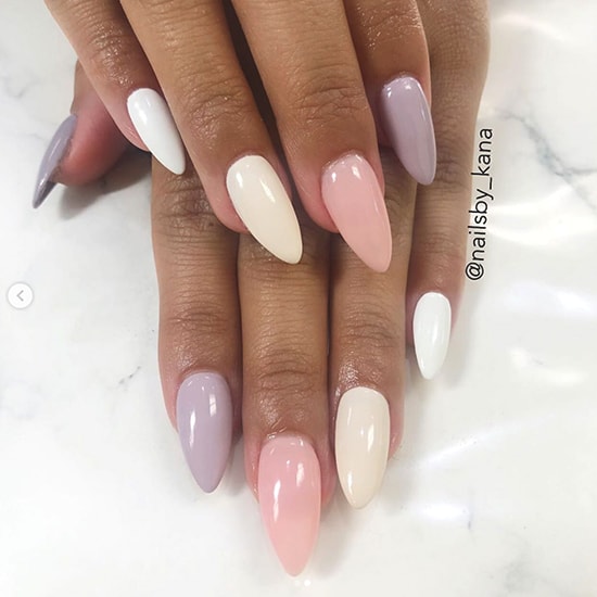 pastel neutral ombre nail art idea spring nails