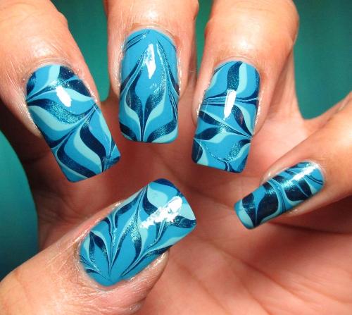 Water marble nail art