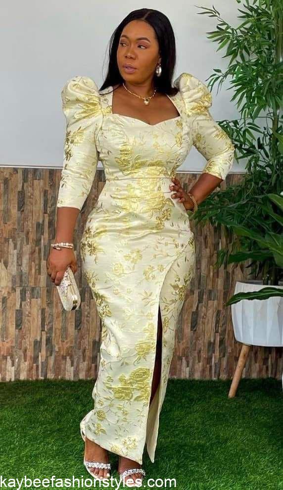 Brocade Gown Styles for Ladies in Nigeria